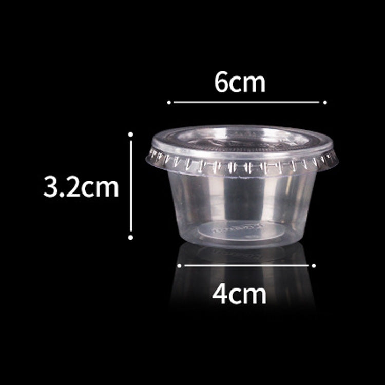 2000 PCS Thick Disposable Transparent Plastic Takeout Packaging Seasoning Box with Lid, Style: 2oz Split Cup 60ml