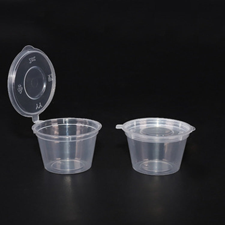 1000 PCS Thick Disposable Transparent Plastic Takeout Packaging Seasoning Box with Lid, Style: 2oz Siamese Cup 45ml
