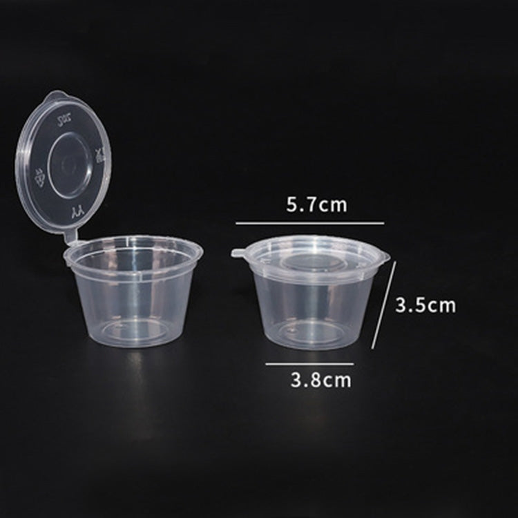 1000 PCS Thick Disposable Transparent Plastic Takeout Packaging Seasoning Box with Lid, Style: 2oz Siamese Cup 45ml