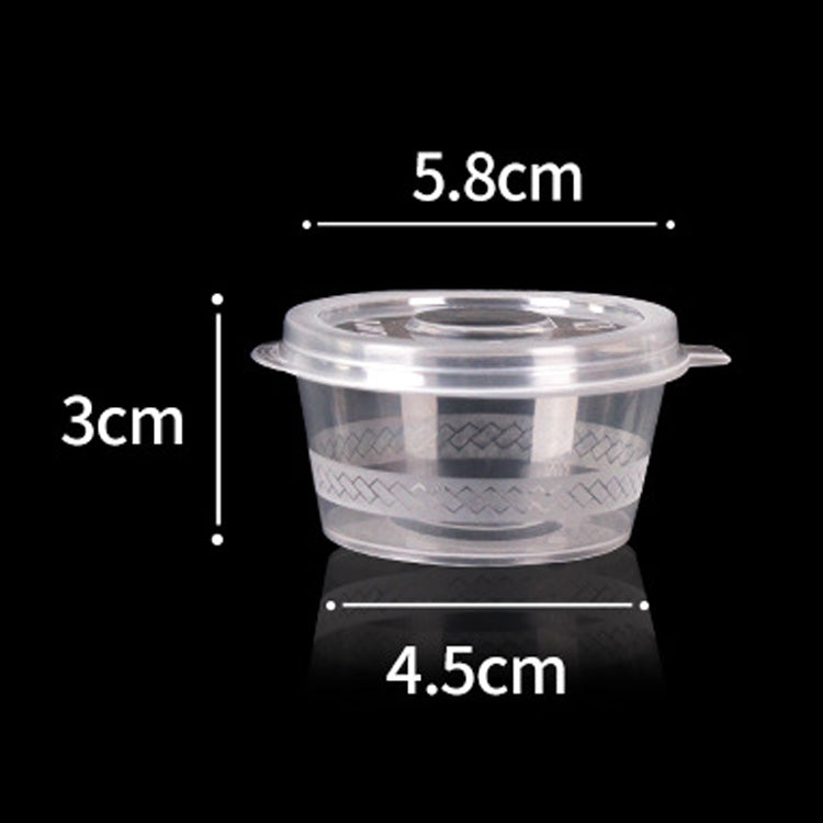 1000 PCS Thick Disposable Transparent Plastic Takeout Packaging Seasoning Box with Lid, Style: 2oz Siamese Cup 55ml