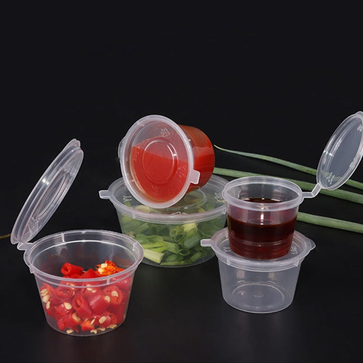 1000 PCS Thick Disposable Transparent Plastic Takeout Packaging Seasoning Box with Lid, Style: 2oz Siamese Cup 55ml