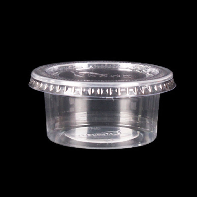 2000 PCS Thick Disposable Transparent Plastic Takeout Packaging Seasoning Box with Lid, Style: 3oz Split Cup 90ml
