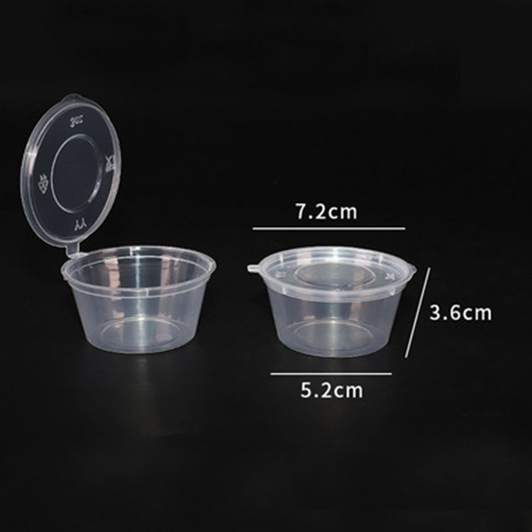 1000 PCS Thick Disposable Transparent Plastic Takeout Packaging Seasoning Box with Lid, Style: 3oz Siamese Cup 80ml