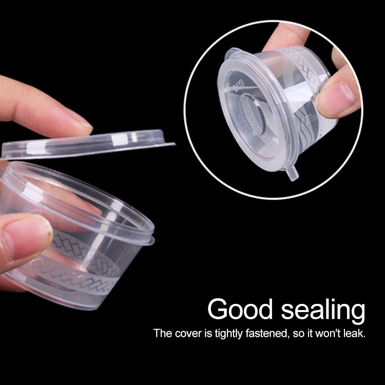 1000 PCS Thick Disposable Transparent Plastic Takeout Packaging Seasoning Box with Lid, Style: 3oz Siamese Cup 80ml