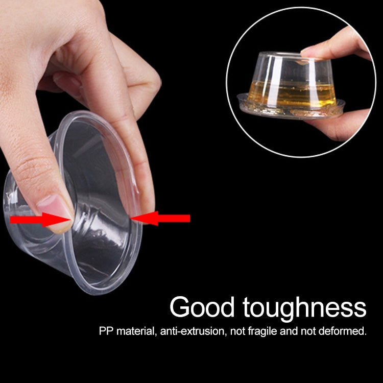 1000 PCS Thick Disposable Transparent Plastic Takeout Packaging Seasoning Box with Lid, Style: 3oz Siamese Cup 80ml