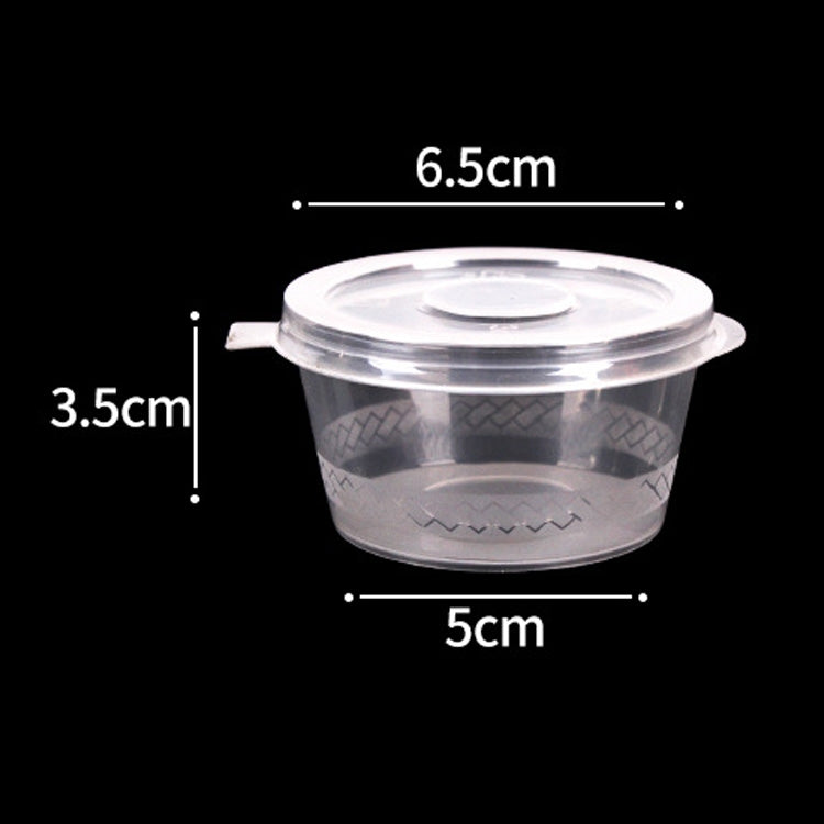 1000 PCS Thick Disposable Transparent Plastic Takeout Packaging Seasoning Box with Lid, Style: 3oz Siamese Cup 75ml