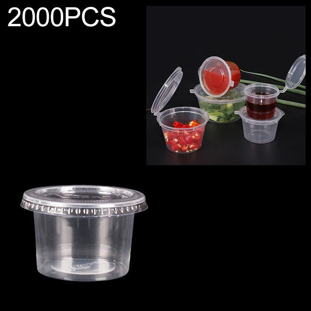 2000 PCS Thick Disposable Transparent Plastic Takeout Packaging Seasoning Box with Lid, Style: 4oz Split Cup 120ml