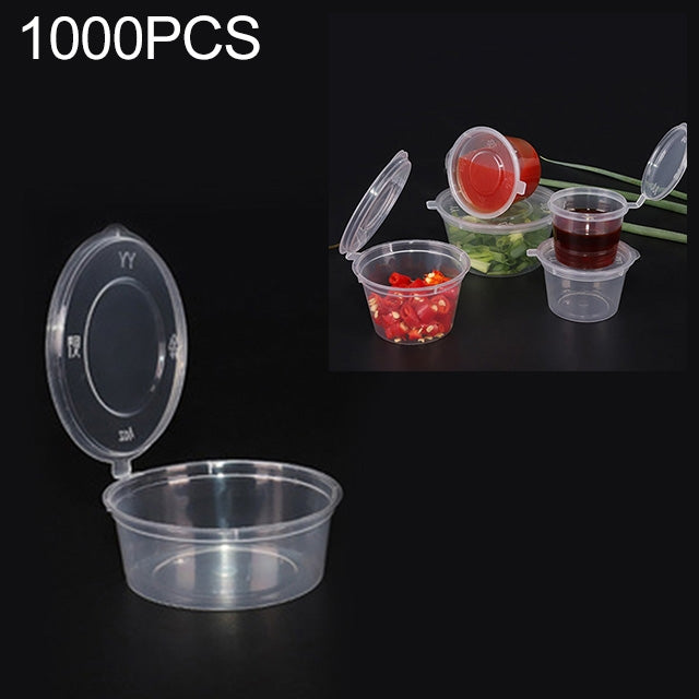 1000 PCS Thick Disposable Transparent Plastic Takeout Packaging Seasoning Box with Lid, Style: 4oz Siamese Inner Cup 100ml