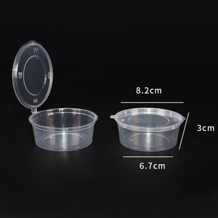 1000 PCS Thick Disposable Transparent Plastic Takeout Packaging Seasoning Box with Lid, Style: 4oz Siamese Inner Cup 100ml