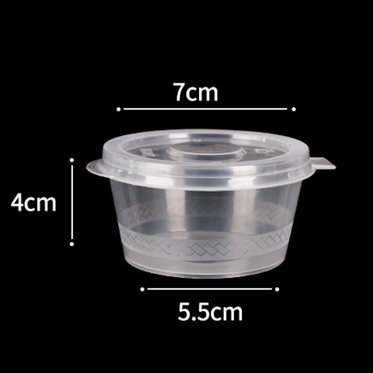 1000 PCS Thick Disposable Transparent Plastic Takeout Packaging Seasoning Box with Lid, Style: 4oz Siamese Cup 100ml