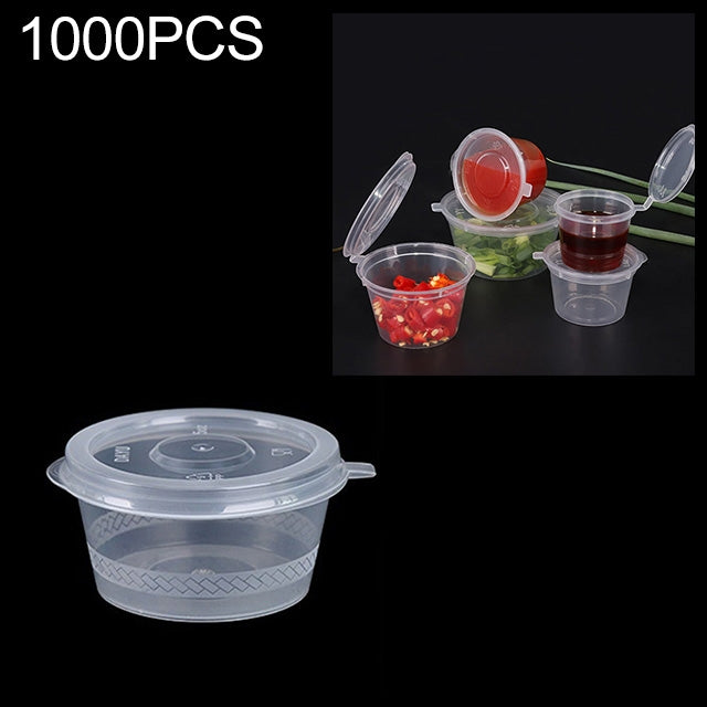 1000 PCS Thick Disposable Transparent Plastic Takeout Packaging Seasoning Box with Lid, Style: 5oz Siamese Cup 125ml