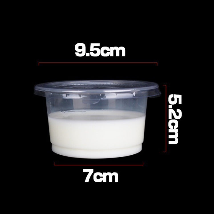 700 PCS Thick Disposable Transparent Plastic Takeout Packaging Seasoning Box with Lid, Style:250ml Split Cup