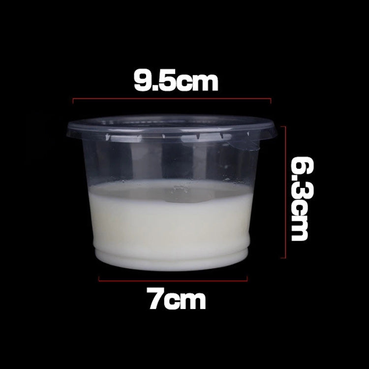 1000 PCS Thick Disposable Transparent Plastic Takeout Packaging Seasoning Box with Lid, Style:300ml Split Cup