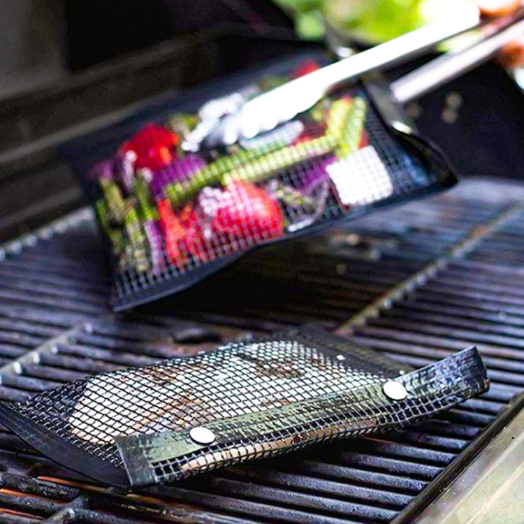 Barbecue Heat Resistant Non-stick Grilling Mesh BBQ Baking Bag, Size: 27 x 22cm (Black)