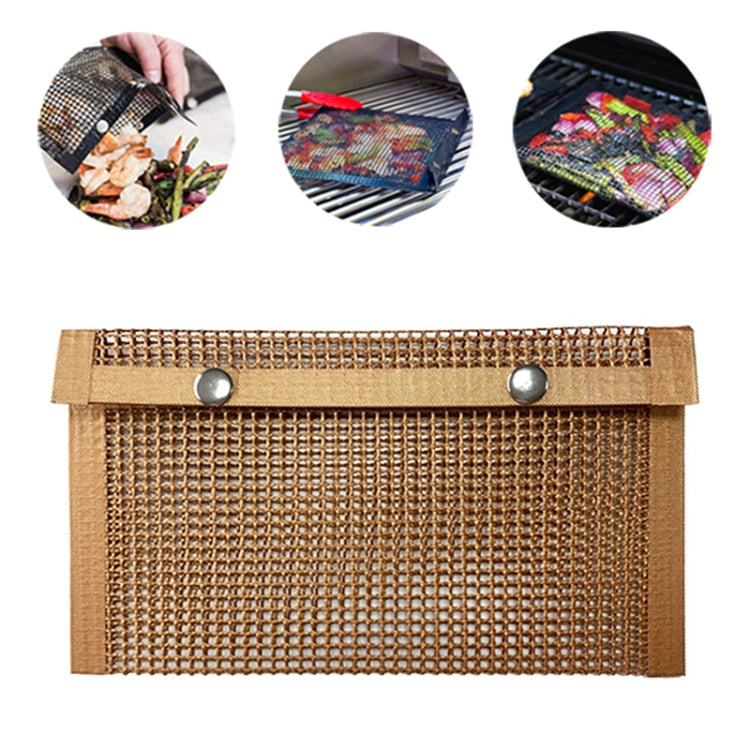 Barbecue Heat Resistant Non-stick Grilling Mesh BBQ Baking Bag, Size: 24 x 14cm (Copper)