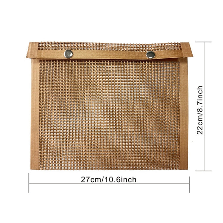 Barbecue Heat Resistant Non-stick Grilling Mesh BBQ Baking Bag, Size: 27 x 22cm (Copper)