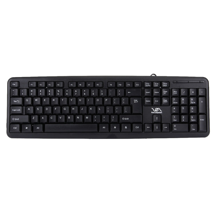 FC-530 Standard USB 104 Keys Wired Keyboard for Computer PC Laptop(Black)