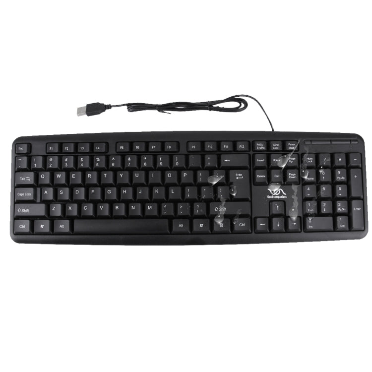 FC-530 Standard USB 104 Keys Wired Keyboard for Computer PC Laptop(Black)