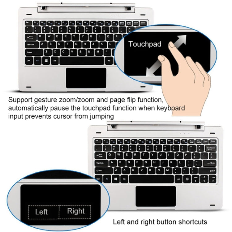 Tablet PC Magnetic Docking Hard Keyboard for Jumper EZpad 6(Silver)