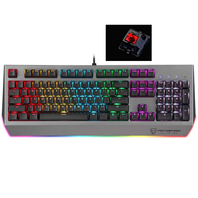 MOTOSPEED CK99 RGB Mechanical Keyboard 104 Keys with Backlight, Length:1.6m,