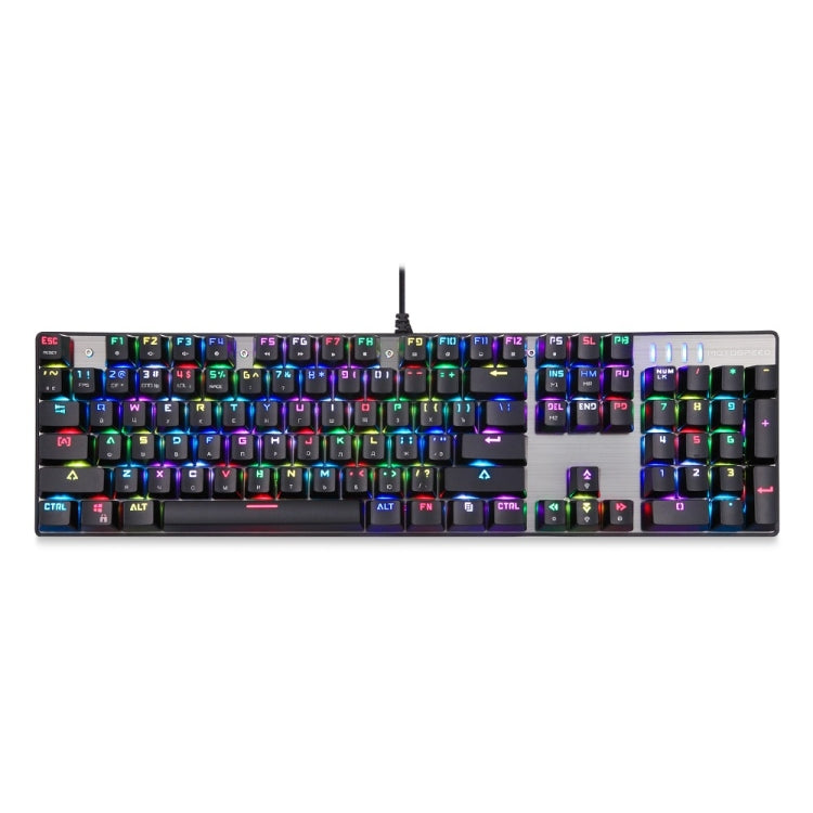 MOTOSPEED CK104 Wired Mechanical Keyboard 104 Keys RGB Blue Switch LED Backlit Anti-Ghosting Gaming Keyboard