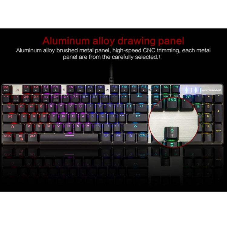 MOTOSPEED CK104 Wired Mechanical Keyboard 104 Keys RGB Blue Switch LED Backlit Anti-Ghosting Gaming Keyboard
