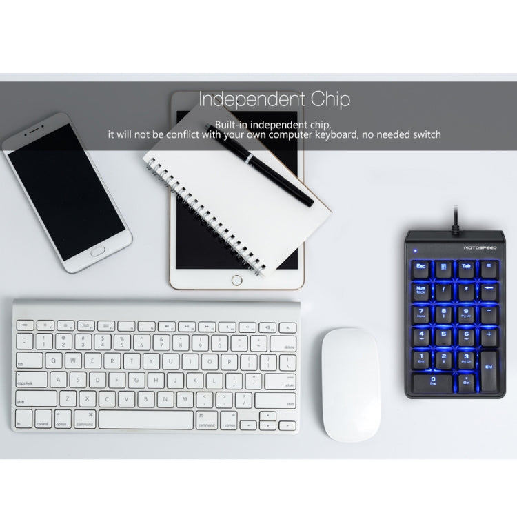 MOTOSPEED K22 Mechanical Numeric Keypad Wired 22 Keys Mini Backlight Keyboard Extended Layout