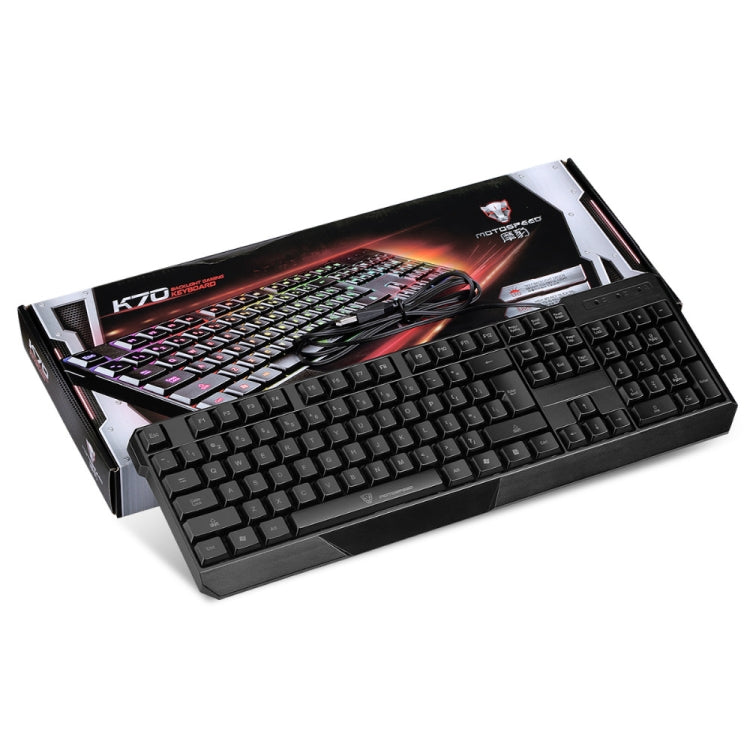 MOTOSPEED K70L Gaming Keyboard USB Wired 7 Color Backlight Ergonomic Design 104 Keys