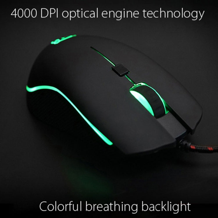 MOTOSPEED V40 USB Wired Gaming Mouse 6 Button Optical RGB LED Lights Mouse 4000DPI