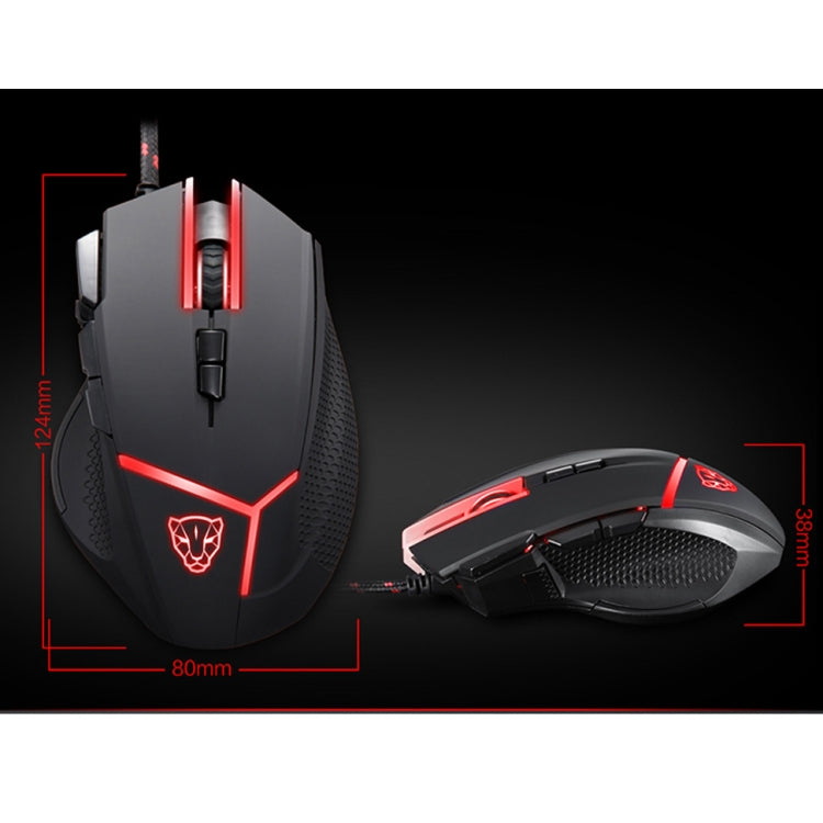 MOTOSPEED V18 Gaming Wired Mouse Supporting 4000DPI 8-grade DPI High Precision Optical 9 Keys LED Breathing Lamp with 1.8m Cable
