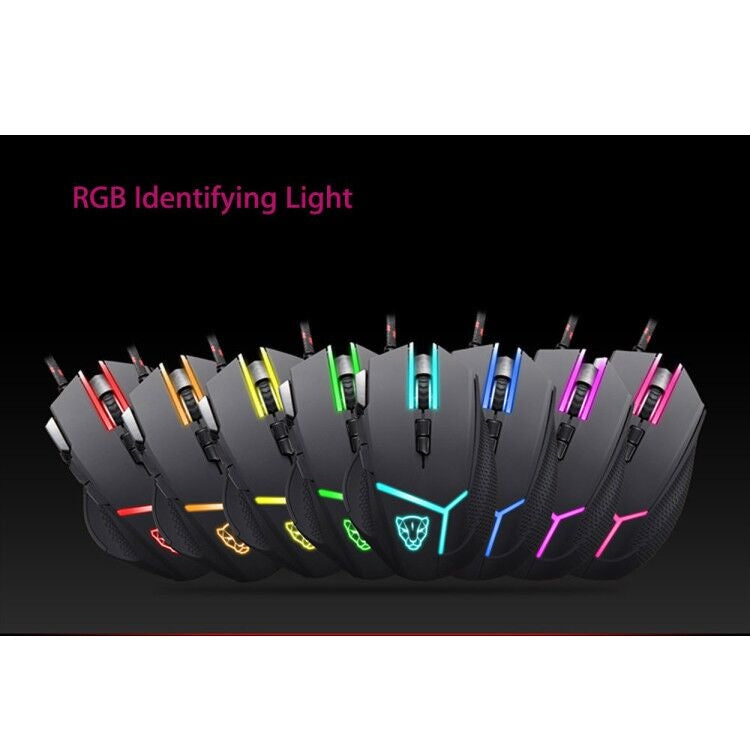 MOTOSPEED V18 Gaming Wired Mouse Supporting 4000DPI 8-grade DPI High Precision Optical 9 Keys LED Breathing Lamp with 1.8m Cable
