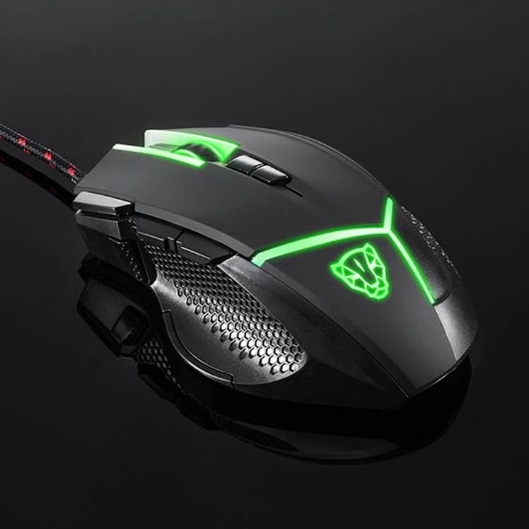 MOTOSPEED V18 Gaming Wired Mouse Supporting 4000DPI 8-grade DPI High Precision Optical 9 Keys LED Breathing Lamp with 1.8m Cable