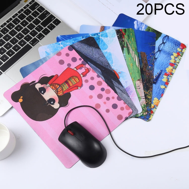 20 PCS Patterned Square Mouse Pad, Size: 239 x 200mm, Random Pattern Delivery