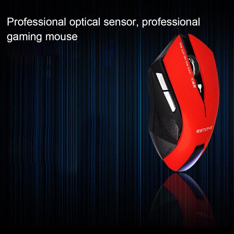 ESTONE E-8100 USB 6 Buttons 2400 DPI Wired Gaming Mouse for Computer PC Laptop