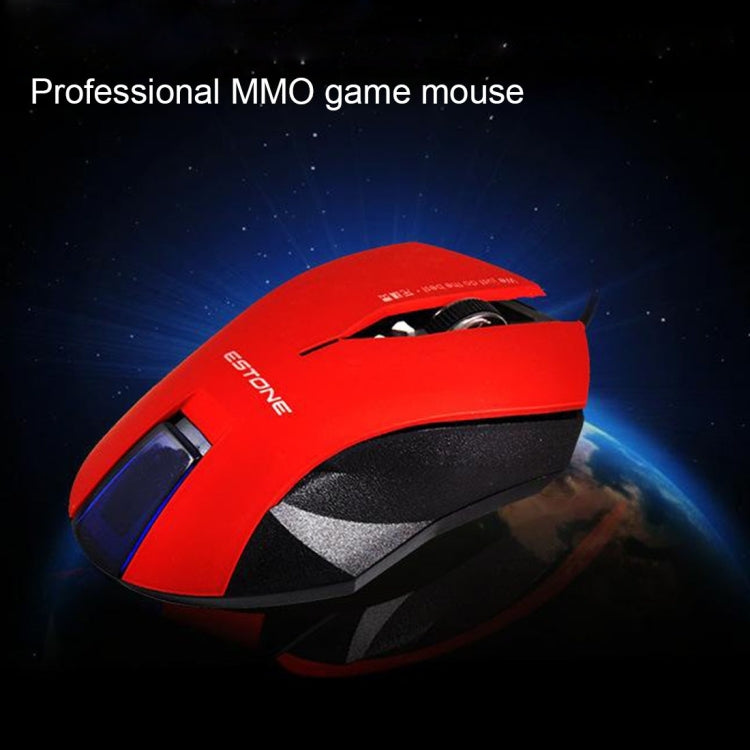 ESTONE E-8100 USB 6 Buttons 2400 DPI Wired Gaming Mouse for Computer PC Laptop