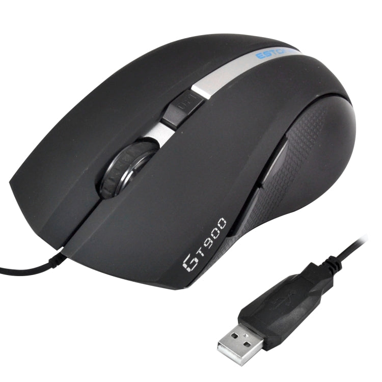 ESTONE GT-900 USB 6 Buttons 2400 DPI Wired Optical Gaming Mouse for Computer PC Laptop(Black)