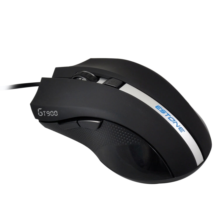 ESTONE GT-900 USB 6 Buttons 2400 DPI Wired Optical Gaming Mouse for Computer PC Laptop(Black)