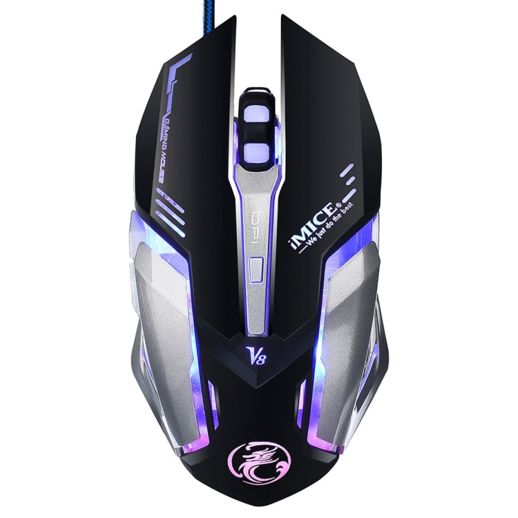 iMICE V8 LED Colorful Light USB 6 Buttons 4000 DPI Wired Optical Gaming Mouse for Computer PC Laptop