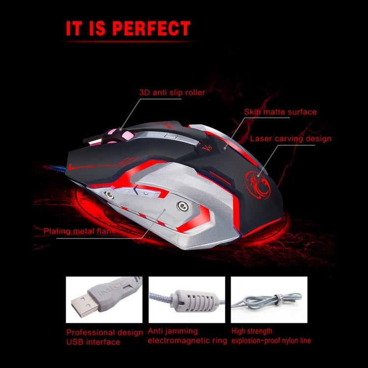 iMICE V8 LED Colorful Light USB 6 Buttons 4000 DPI Wired Optical Gaming Mouse for Computer PC Laptop