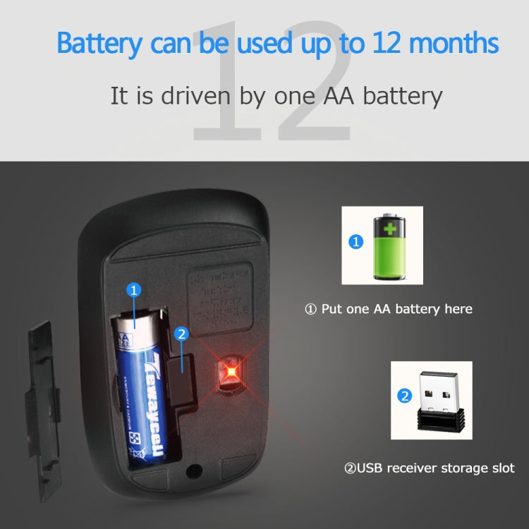 WSKY T16 2.4GHz Wireless 1600DPI Optical Mouse with Receiver