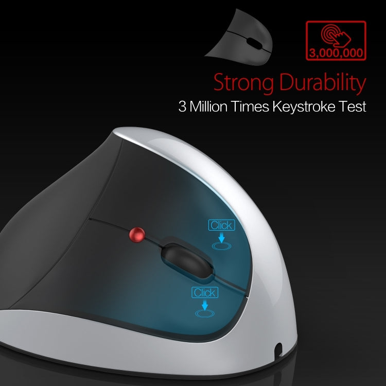 X10 2.4GHz 2400DPI Three-speed Adjustable Rechargeable Vertical Wireless Optical Mouse(Silver)