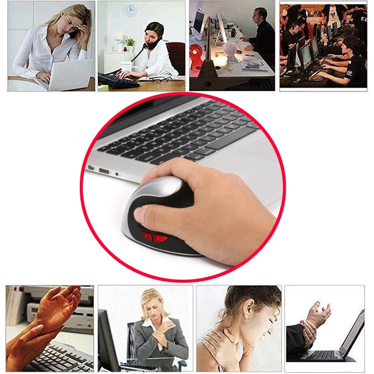 X10 2.4GHz 2400DPI Three-speed Adjustable Rechargeable Vertical Wireless Optical Mouse(Silver)