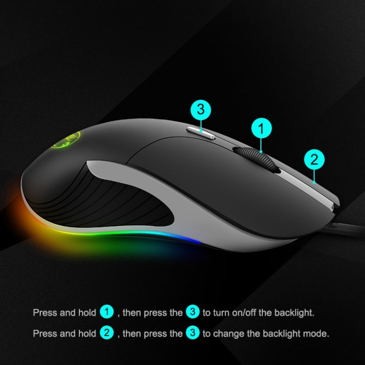 iMICE X6 Wired Mouse 6-button Colorful RGB Gaming Mouse(Black)