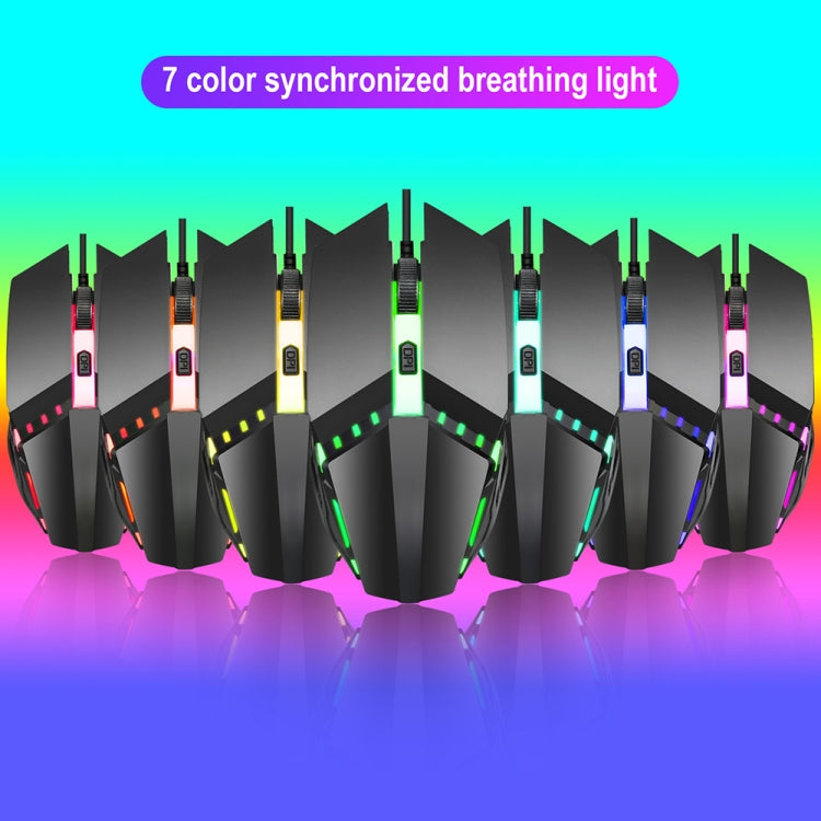 HXSJ S200 USB2.0 1600dpi Adjustable 4-Keys Colorful Glowing Wired Gaming Mouse, Length: 1.5m