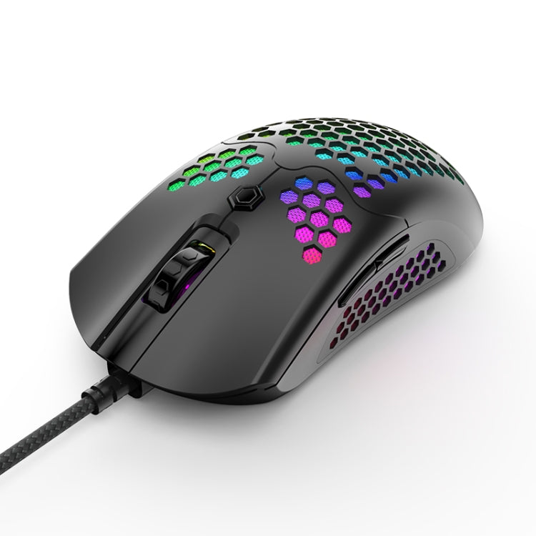 M5 USB2.0 12000 DPI Max Adjustable Colorful Glowing Wired Gaming Mouse, Length: 1.7m (Black)