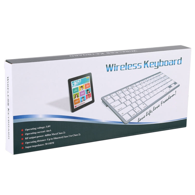 WB-8022 Ultra-thin Wireless Bluetooth Keyboard for iPad, Samsung, Huawei, Xiaomi, Tablet PCs or Smartphones, French Keys(Silver)