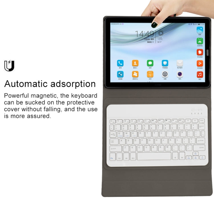 A18 Linen Texture Detachable Magnetic Plastic Bluetooth Keyboard Protective Leather Tablet Case for Huawei MediaPad M5 10.8 Pro / 10.8, with Stand