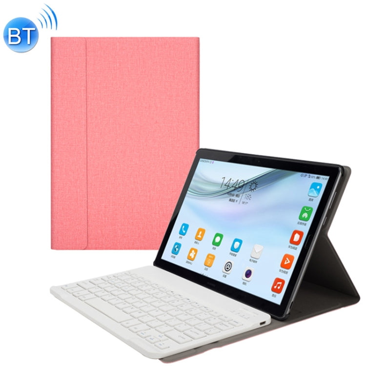 A18 Linen Texture Detachable Magnetic Plastic Bluetooth Keyboard Protective Leather Tablet Case for Huawei MediaPad M5 10.8 Pro / 10.8, with Stand
