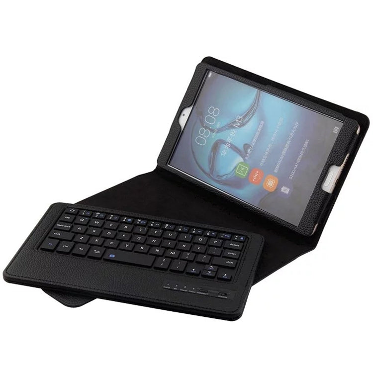 HW103M Detachable Plastic Bluetooth Keyboard + Litchi Texture PU Leather Tablet Case for Huawei MediaPad M3 8.4 inch, with Bracket