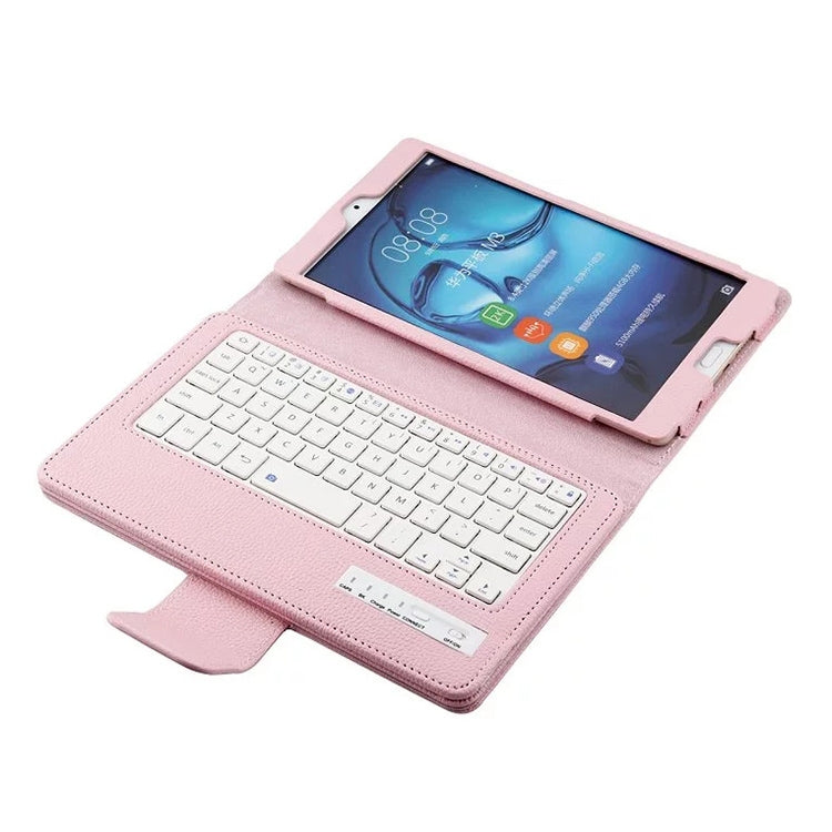 HW103M Detachable Plastic Bluetooth Keyboard + Litchi Texture PU Leather Tablet Case for Huawei MediaPad M3 8.4 inch, with Bracket